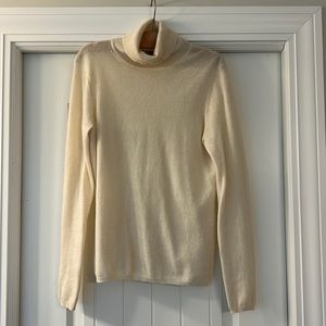 Ivory cashmere turtleneck sweater